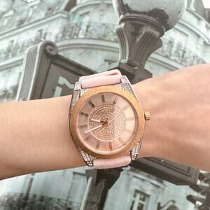 Michael Kors MK6704 Channing Snake-Embossed Silicone and Rose Gold-Tone Watch